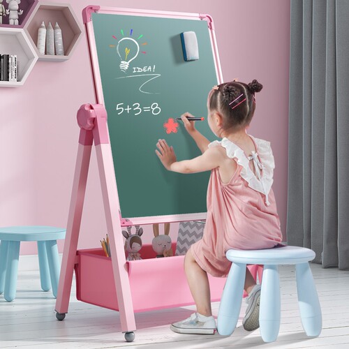 儿童画板宝宝磁性双面教学家用小黑板支架式涂色涂鸦可擦写字白板