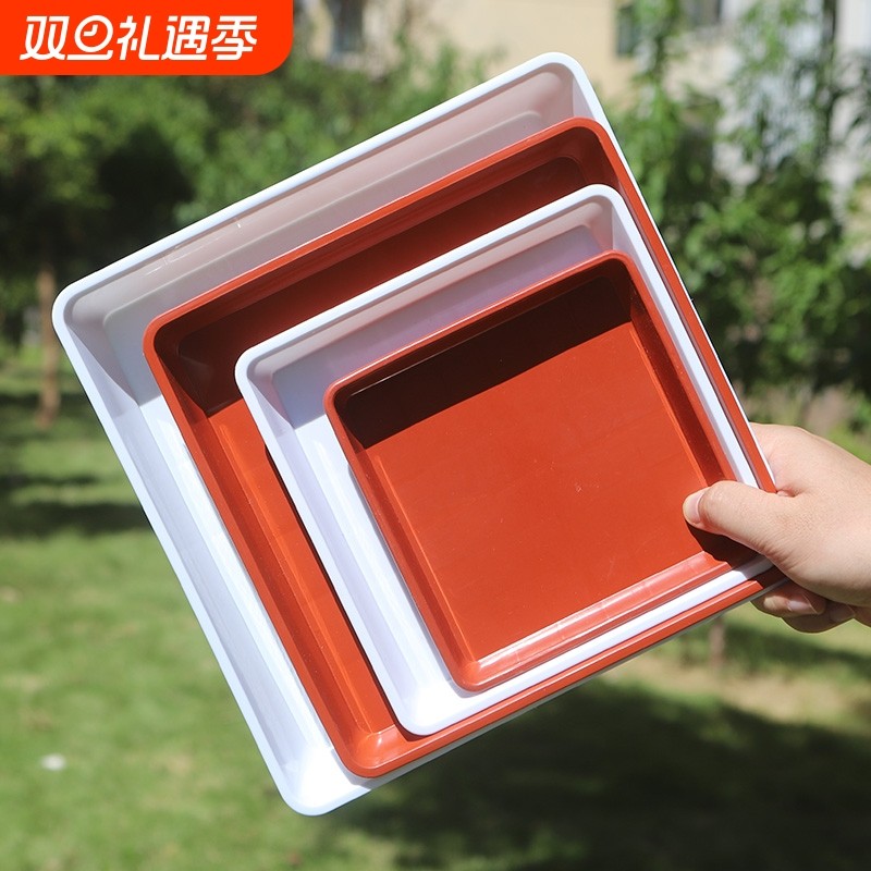 加大正方形树脂加厚移动托盘花盆底托接水盘花盆底座防漏水花盆垫