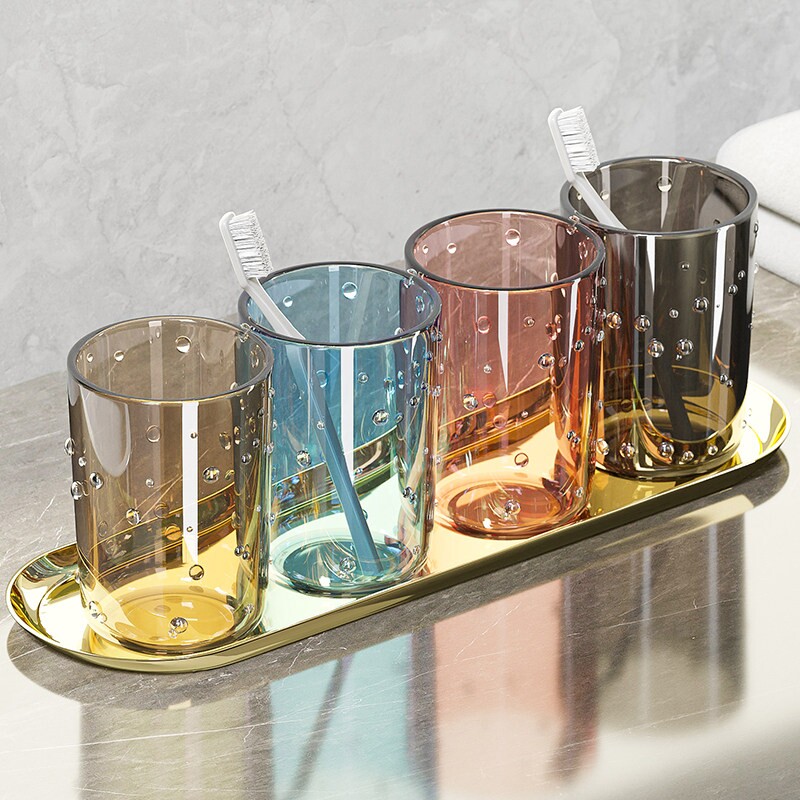 高颜值加厚洗漱口杯北欧风竹节牙刷杯套装防摔耐用情侣款学生牙缸