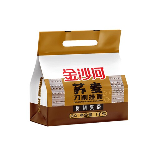 金沙河荞麦刀削面 挂面面条粗粮早餐速食宽面 刀削波纹宽面条挂面
