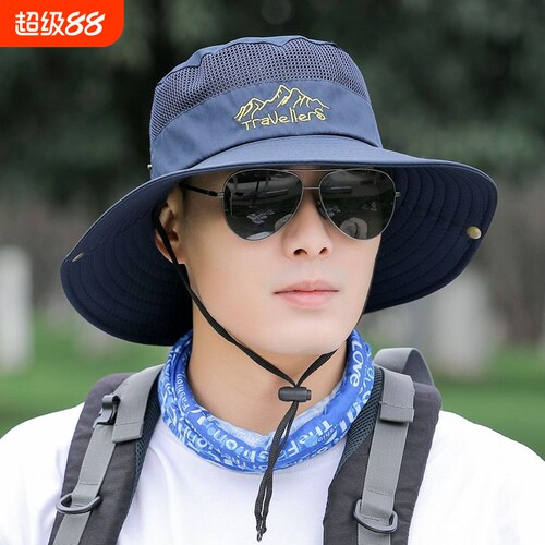 帽子男士夏季透气大檐遮阳帽子