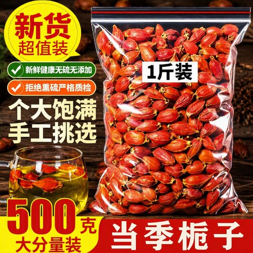 野生栀子正品黄栀子栀子果红栀子干中药材祛火山栀子食用炖汤烧菜