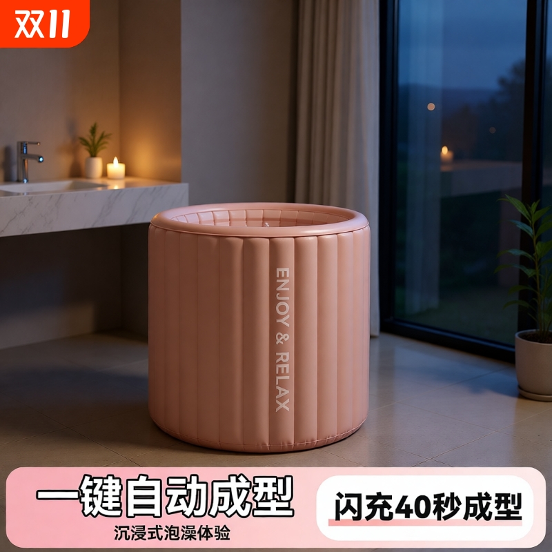 云朵充气泡澡桶折叠大人家用洗澡桶自动加热浴缸成人浴桶恒温澡盆