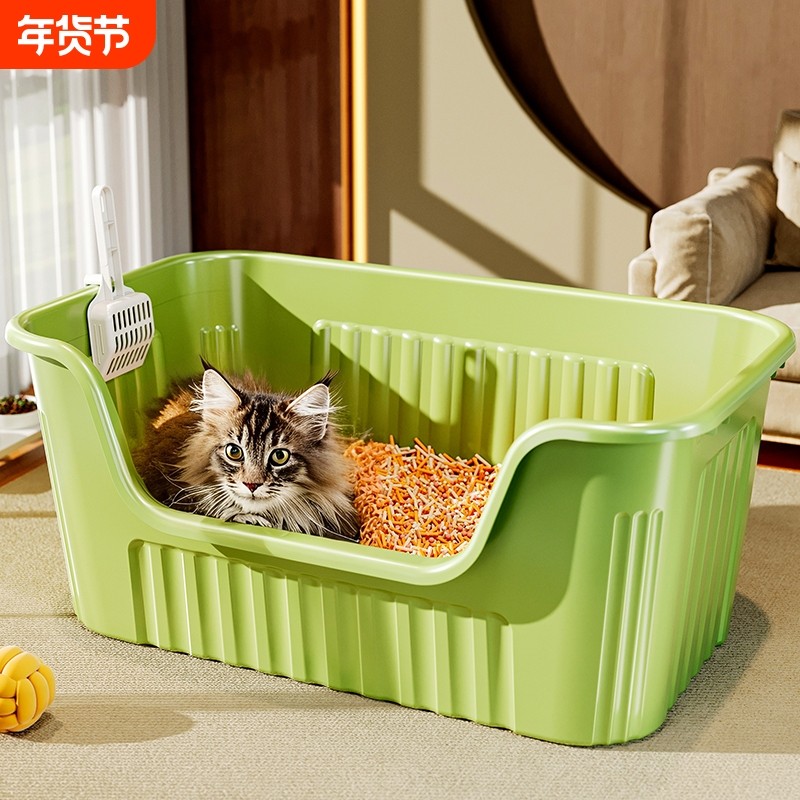 猫砂盆超大号防外溅猫厕所防臭猫沙盆子屎尿盆猫砂封闭特大号伴侣