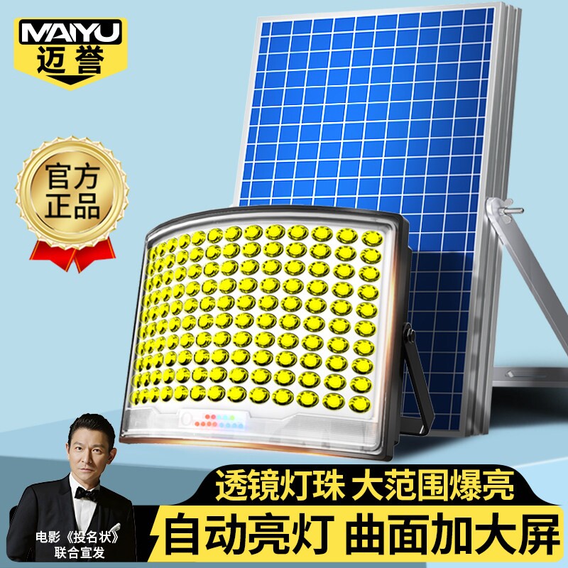 2026新款太阳能户外庭院灯家用室外防水感应充电投光灯照明路灯