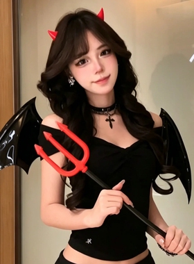 可爱恶魔角发夹日系卡通牛角对夹