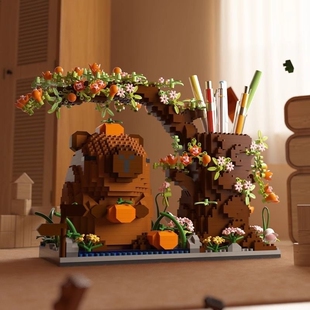 卡皮巴拉笔筒积木拼图玲娜贝儿公仔女孩系列拼装儿童益智玩具摆件