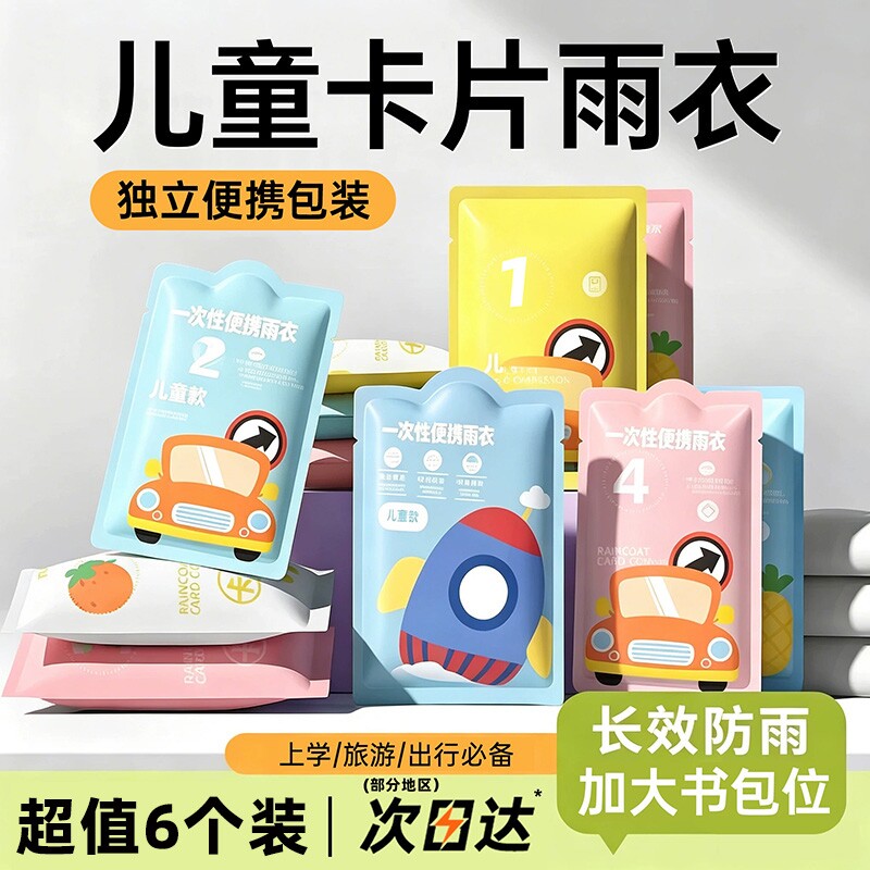 上学防下雨必备】儿童一次性雨衣图片