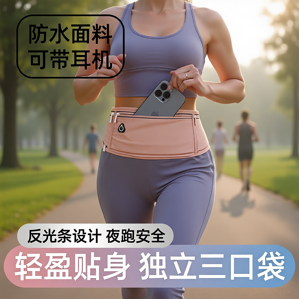 跑步手机袋腰包女专业2025新款运动防水贴身腰带骑行健身登山徒步