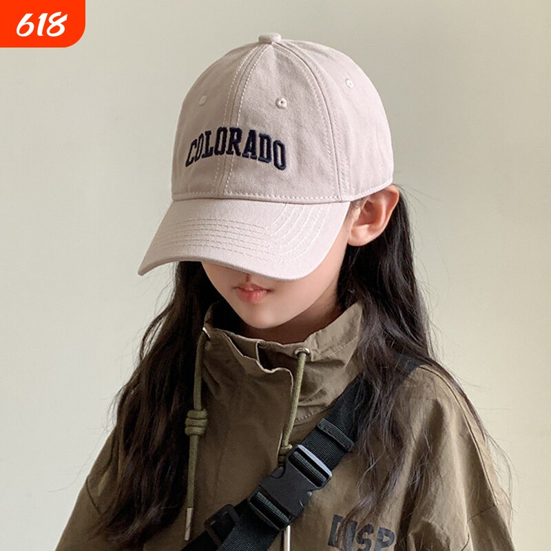 帽子儿童棒球帽2026女童运动遮阳男中大童亲子防晒鸭舌帽红色白色