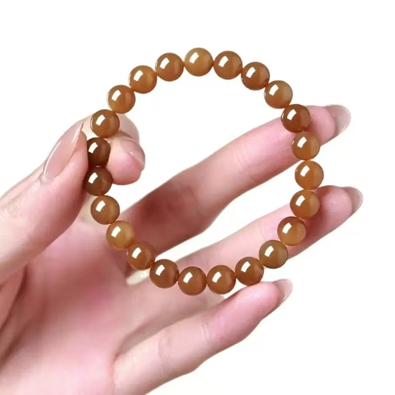 和田玉黄糖料玉石手串