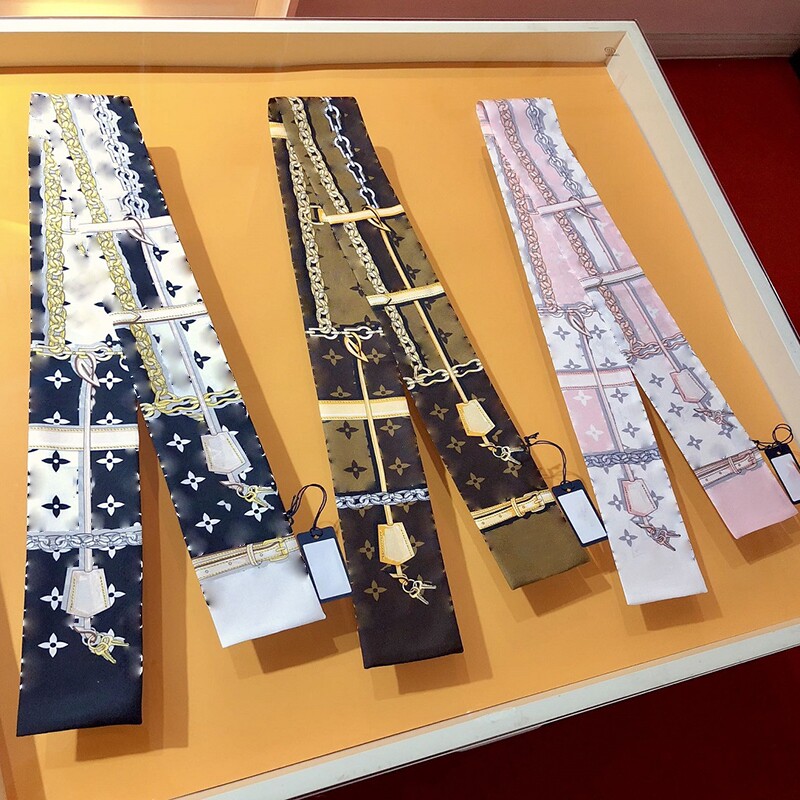 高端驴丝巾绑包包手柄装饰丝带老花缠包束发带女士小长条围脖飘带