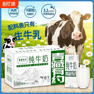 纯牛奶200ml 箱宁夏青藏有约学生儿童营养早餐高原全脂新鲜 12盒
