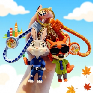 疯狂动物城可爱朱迪兔狐尼克小狐狸挂件钥匙扣女精致背包书包挂饰