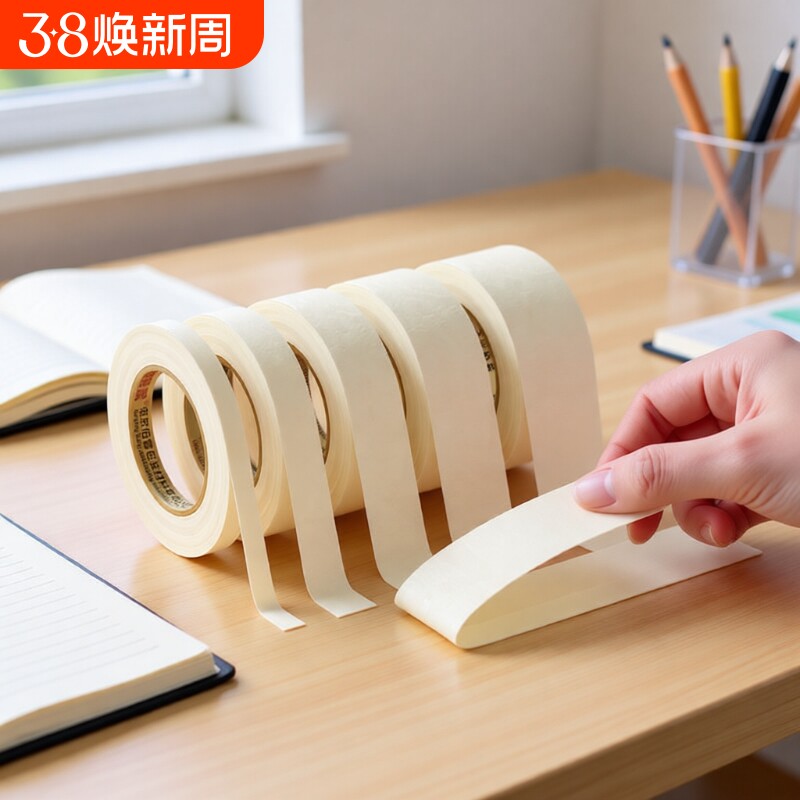 美纹纸胶带美术生专用油画棒水彩画素描学生画画用的美文胶布胶纸贴边水胶带无痕可手撕写字绘画墙面美缝高粘