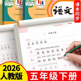 五年级上册下册课本同步语文字帖练字帖人教版钢笔楷书小学生儿童硬笔书法临摹练字本带笔画笔顺正楷写字贴初学者生字练习每日一练