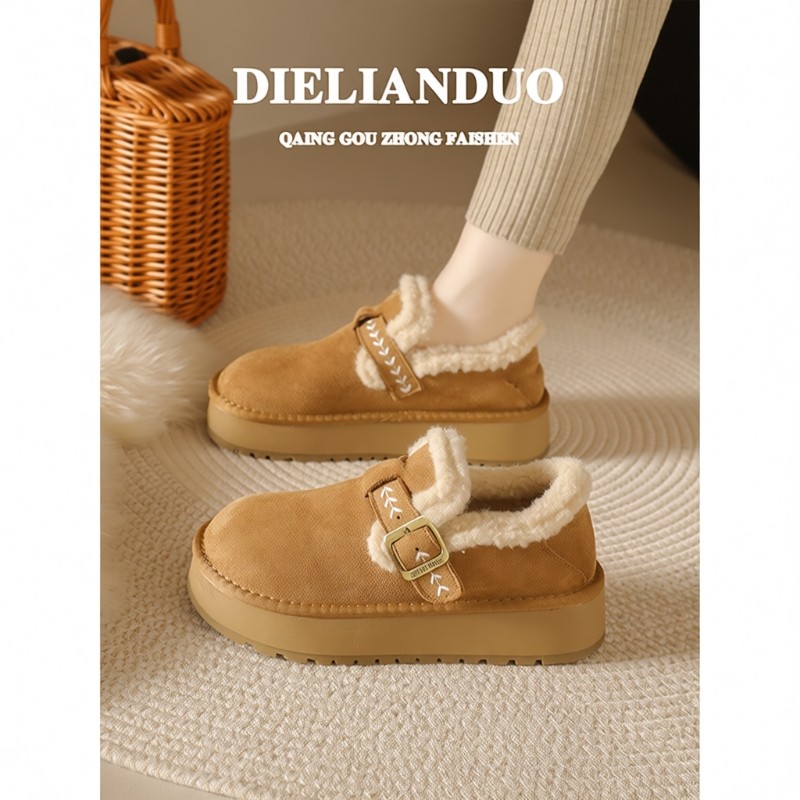 厚底加绒勃肯鞋女款2025新款冬季加厚保暖全包博肯毛毛棉鞋子羊毛,女鞋,勃肯鞋/软木鞋,淘宝优惠券,粉丝福利购,淘宝优惠卷