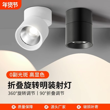 led明装射灯可调角度桶灯客厅筒灯玄关天花灯夕阳商用氛围餐厅