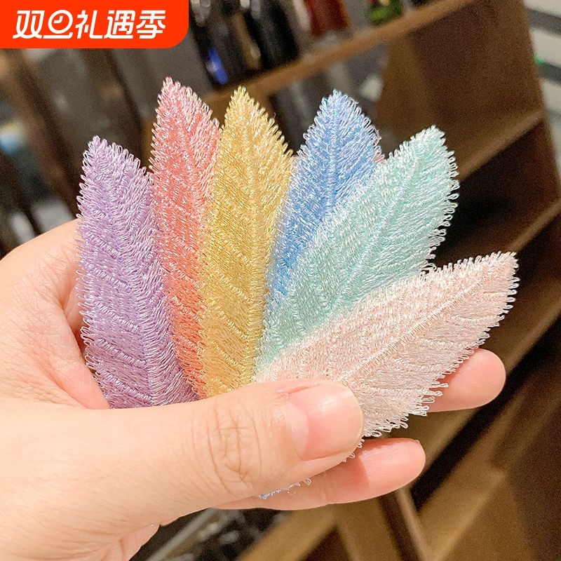 甜美清新少女刺绣树叶刘海夹BB夹优雅渐变碎发夹侧边夹发卡小发夹