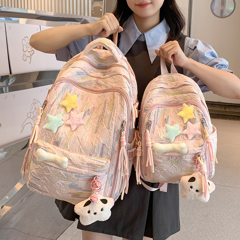 高颜值书包女初中生韩版森系大容量背包高中小学生时尚轻便双肩包