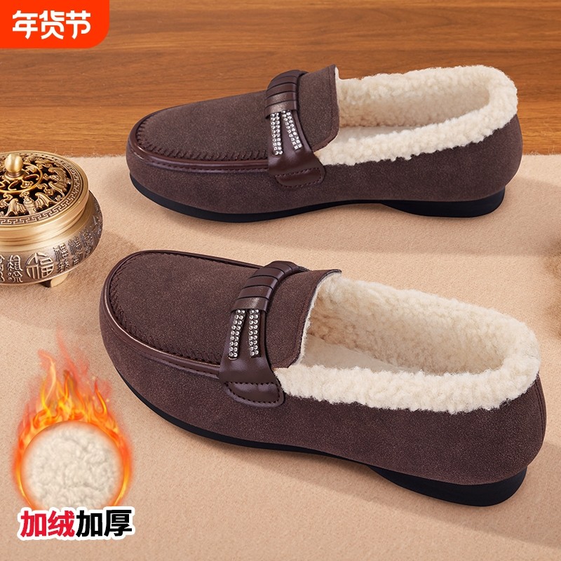 老北京棉鞋女冬季加绒2025新款保暖一脚蹬布鞋加厚防滑软底豆豆鞋,女鞋,棉鞋,淘宝优惠券,粉丝福利购,淘宝优惠卷