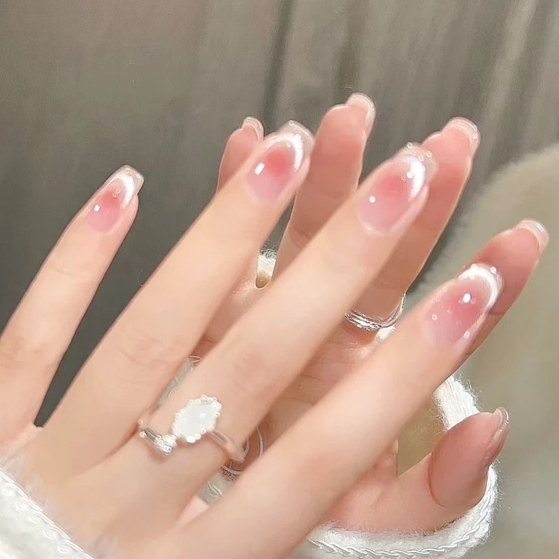 【粉红女郎】法式猫眼腮红纯欲手工显白假指甲贴片穿戴甲气质百搭