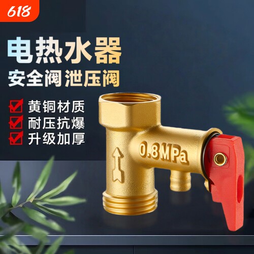 电热水器泄压安全阀配件加厚铜体热水器排气阀减压阀止回阀配件