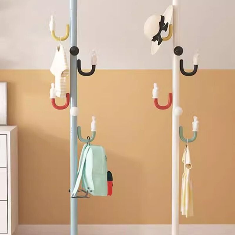 多巴胺挂衣架彩色卡通儿童书包衣服收纳架客厅卧室落地简约衣帽架