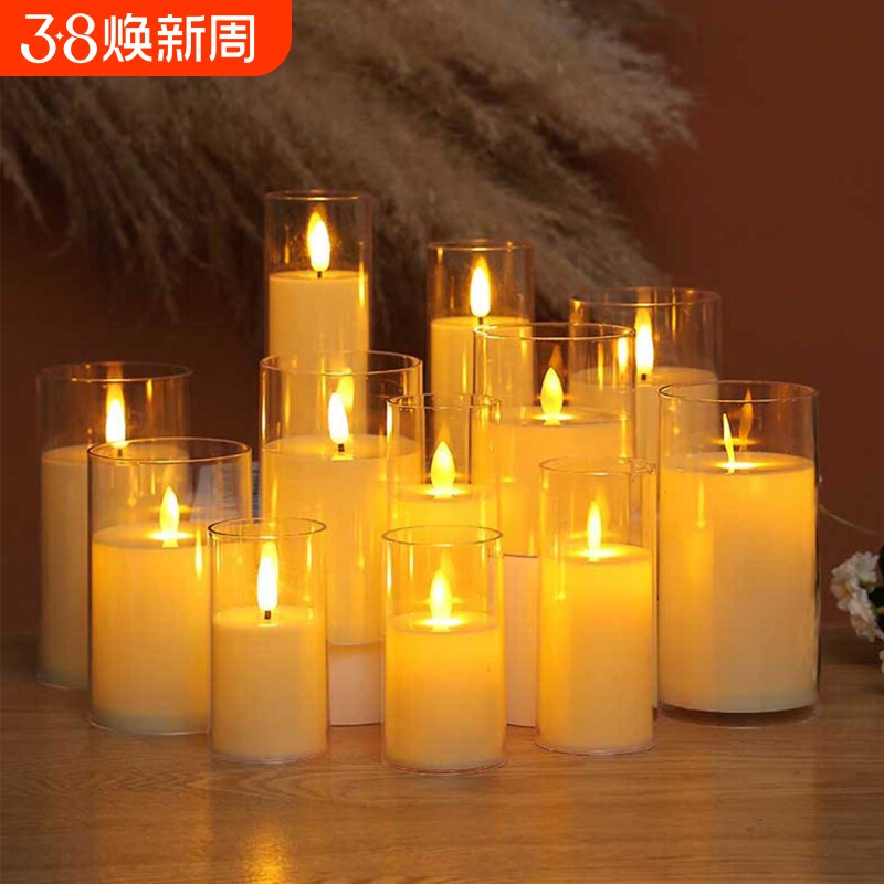 led电子蜡烛灯浪漫婚礼场景布置道具生日求婚告白氛围仿真假蜡烛