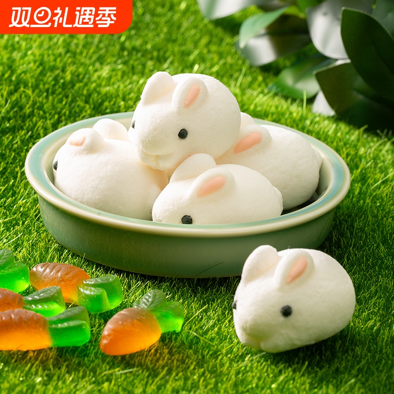 兔子棉花糖蛋糕咖啡装饰熊猫3D