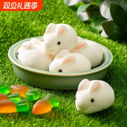 兔子棉花糖蛋糕咖啡装饰熊猫3D