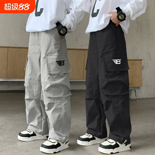 男童裤子2025春夏新款儿童中大童休闲时髦直筒工装裤男孩夏天长裤