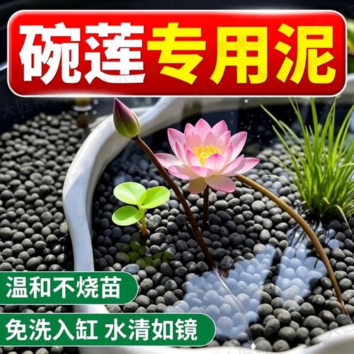 碗莲泥水培专用泥水草泥睡莲铜钱草鱼缸水族造景荷塘泥庭院肥料