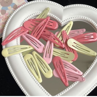 气少女公主刘海夹边夹 ins水滴对夹发夹发卡奶黄西瓜红bb夹碎发元