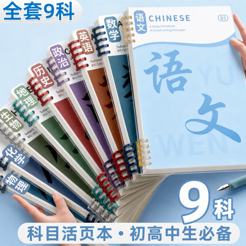 b5分科活页笔记本子加厚可拆卸图片