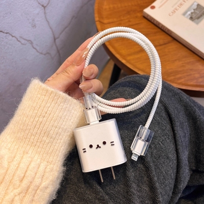 个性丨适用苹果数据线保护套13充电器头14手机iphone15promax壳咬充电头