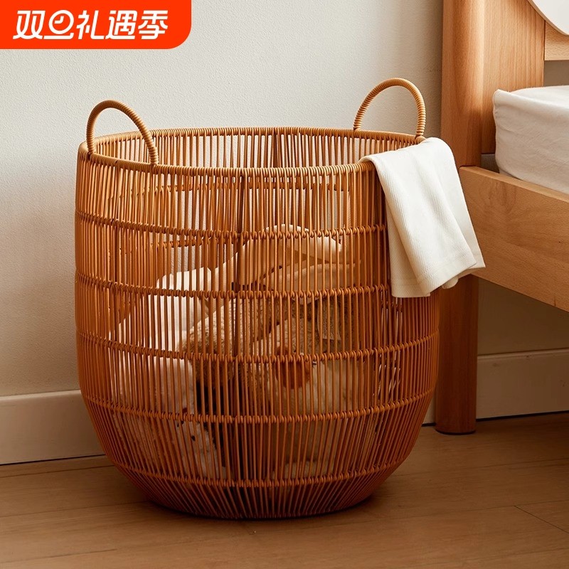 高颜值轻奢仿藤编脏衣篮家用卫生间脏衣篓大容量洗衣脏衣服收纳筐