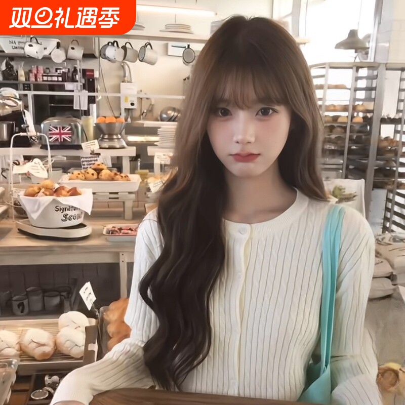 假发女长发自然全头套式大波浪长卷发水波纹仿真发全真人发假发套