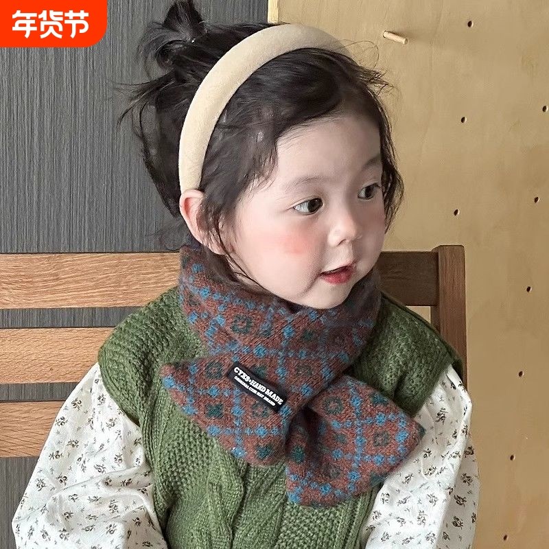 儿童围巾秋冬季男宝宝围脖男童脖套交叉女童护颈男孩保暖防风针织,童装/婴儿装/亲子装,围巾,淘宝优惠券,粉丝福利购,淘宝优惠卷
