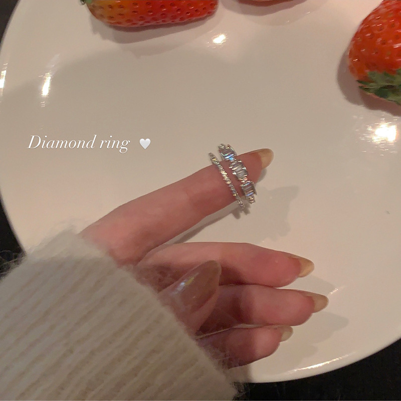 女ins潮轻奢小众精致锆石双层
