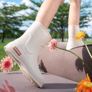 女款 赶海轻便水靴鞋 时尚 短中筒防水防滑胶鞋 舒适 外穿2025新款 雨鞋
