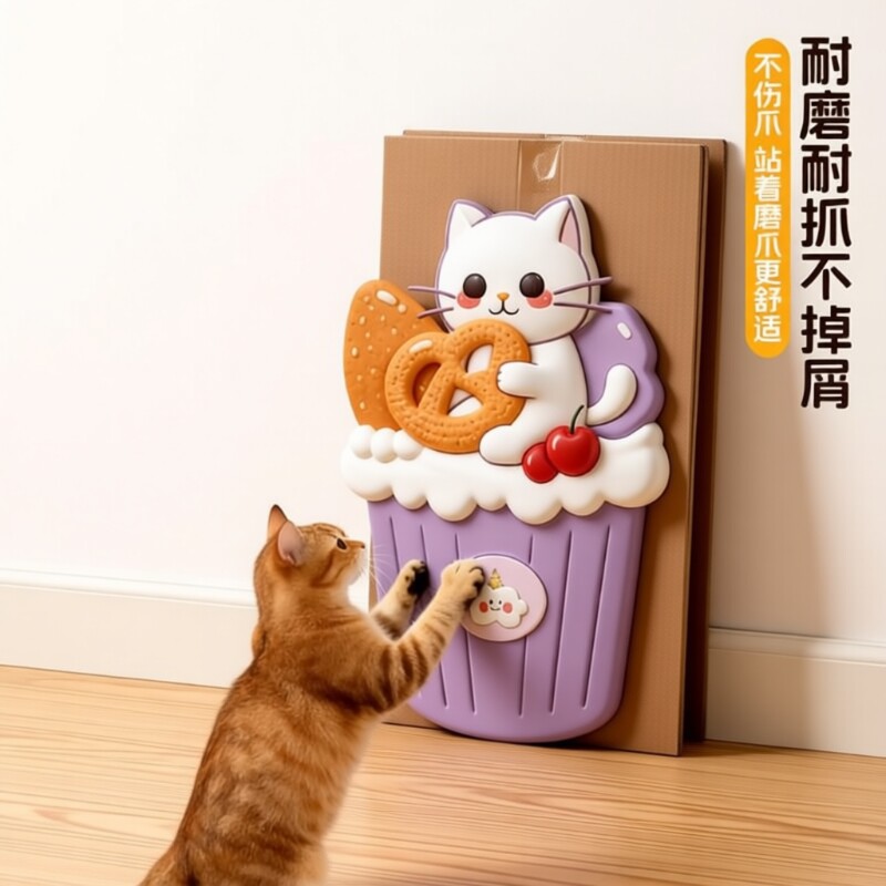 5D猫抓板耐磨不掉屑立式墙贴防猫抓沙发保护贴逗猫玩具吉他猫咪