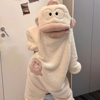 2025新款丑鱼睡衣连体珊瑚绒