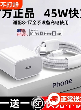 45W官方适用苹果17/16充电器线iPhone16promax手机15pro插头13快充40w数据线14原正ipad品pd套装30W平板