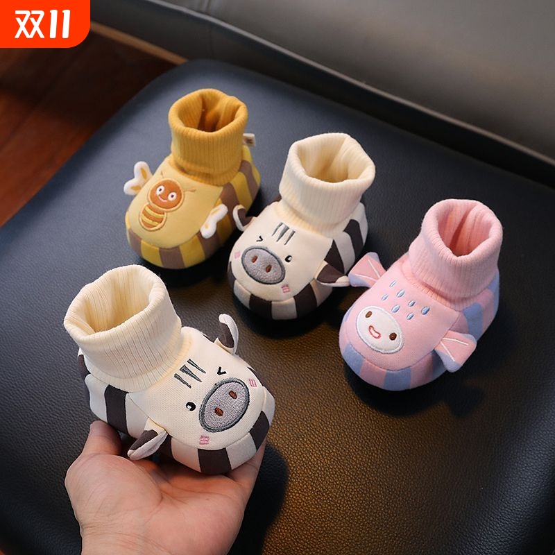 加绒保暖四季初生加厚男女宝宝鞋不掉鞋儿童棉鞋防滑