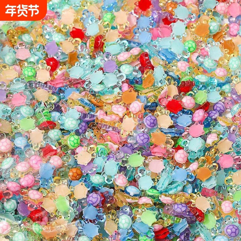 网红迷你小乌龟夜光小鼻嘎树脂水晶摆件发光mini海龟玩具奶油胶