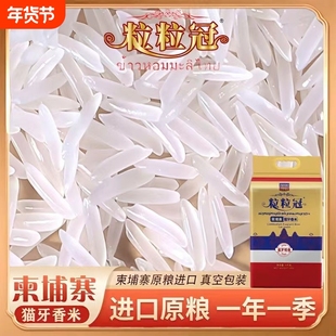 进口柬埔寨香米大米长粒香米猫牙米当季新米10斤真空包装梯田原粮