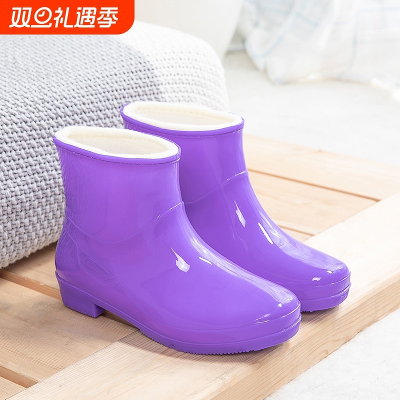 女士成人雨鞋雨靴防水鞋女水鞋学生水靴防滑厨房女士鞋套加绒夏季