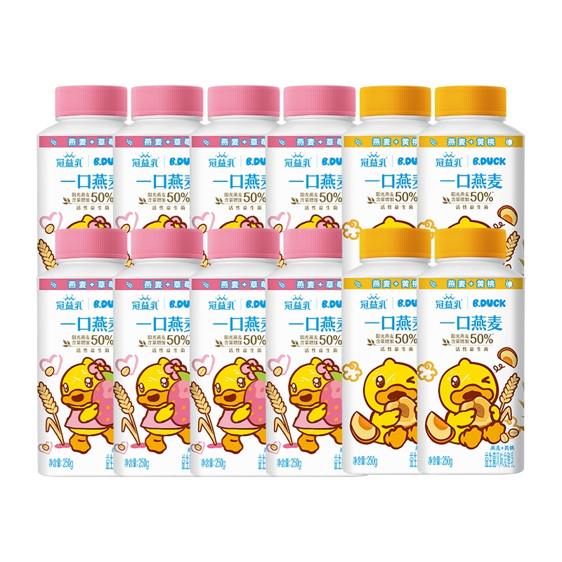蒙牛冠益乳燕麦草莓黄桃低温酸奶风味发酵乳营养早餐混合装