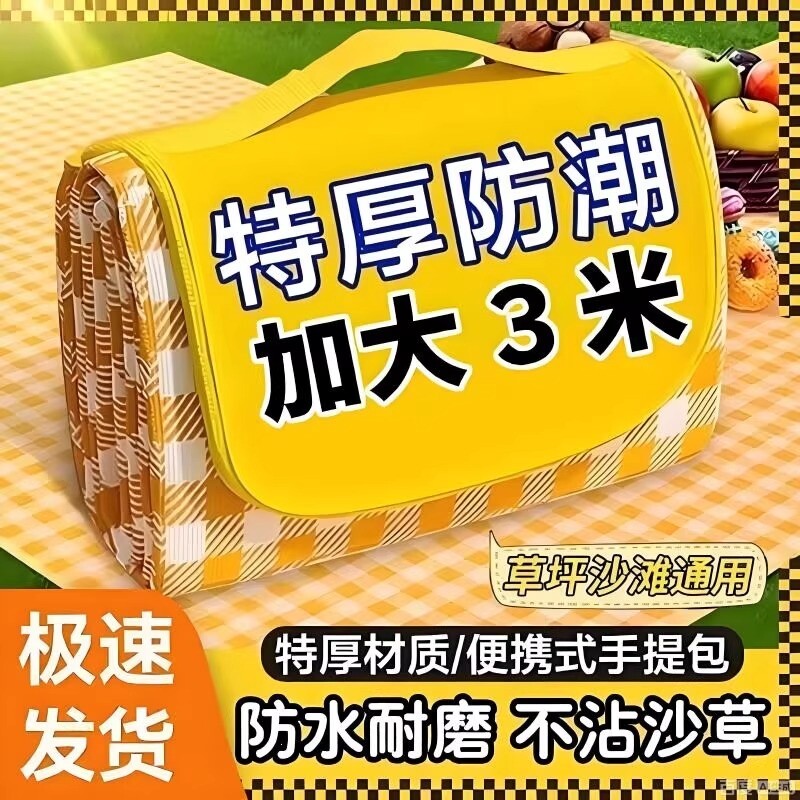户外地垫野餐垫防潮垫加厚露营野外防水草坪帐篷便携室外海滩帆布